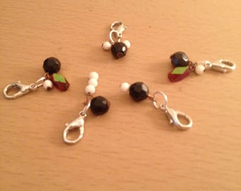 Stitch markers, bead stitch markers, bead progress keepers, knitting stitch markers, crochet stitch markers, project marker, row counter