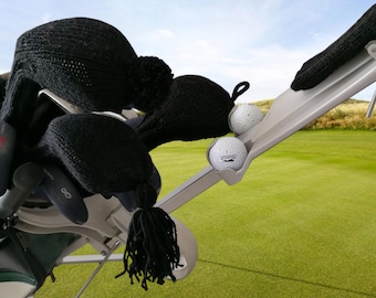 Knitted golf club cover with tassel plain single colour design