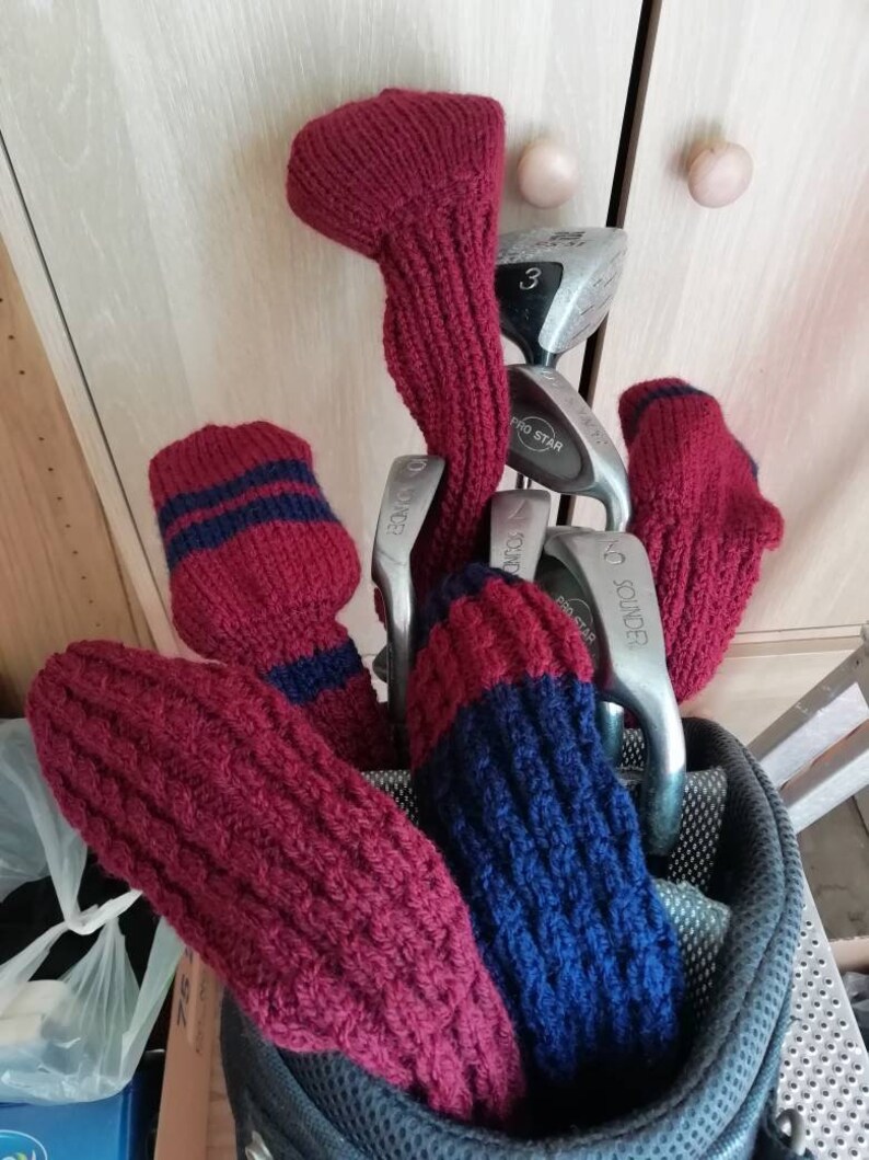 MADE TO ORDER Golf Club Covers, Golf Headcovers, Knit Golf Club Covers