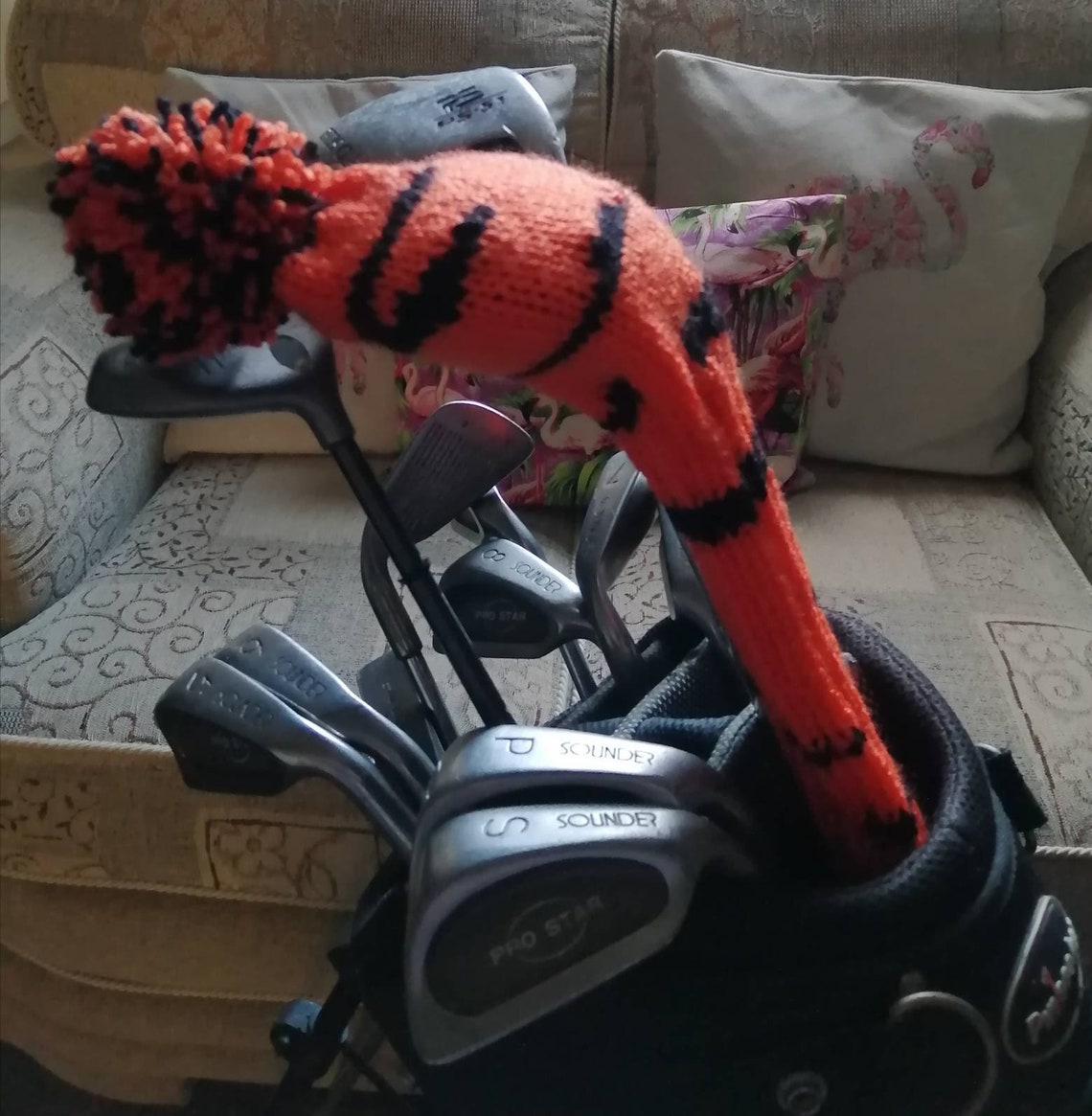 Knitted Golf Club Covers Golf Head Covers Novelty Club Etsy