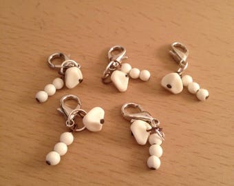 Stitch markers, bead stitch markers, bead progress keepers, knitting stitch markers, crochet stitch markers, project marker, row counter