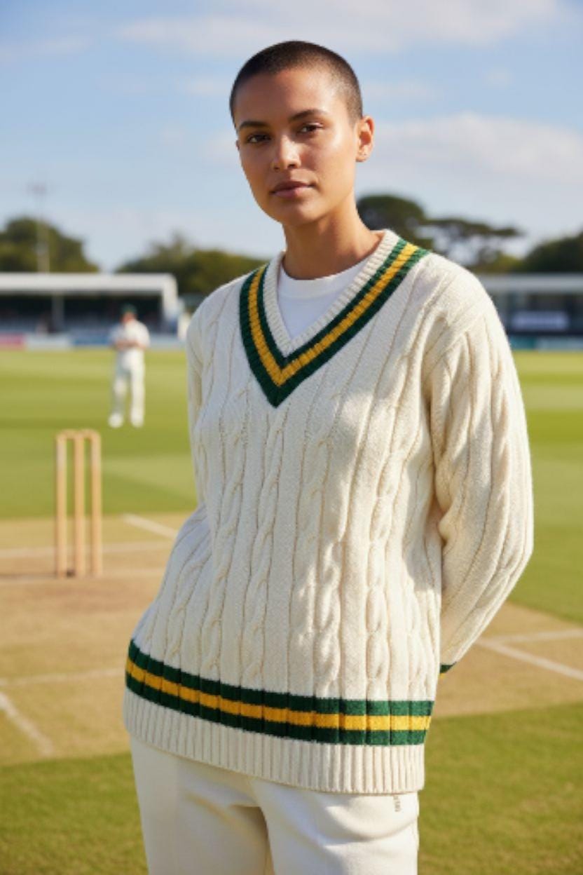 Hand Knit Cricket Sweater: Acrylic Cable Knit V-neck Jumper - Etsy