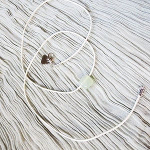 Gemstone Leather Choker, White Leather Necklace, Jade, Milky green Gemstone
