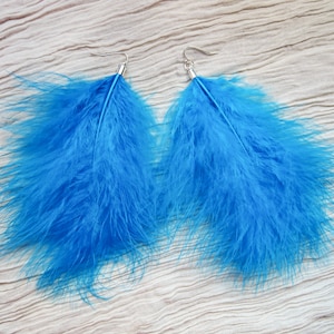 Turquoise Feather Earrings,Teal feather Earings, Dangle Leather Earrings, Drop Earrings