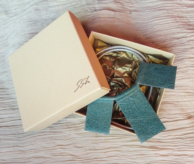 Geometric Leather Necklace Teal Leather Necklace