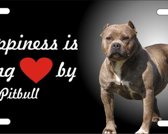 Pit Car Tag Auto Car License Plate Frames for Women Car Front Tag American Pit Bull Pit Bull License Plate,Animal Rescue Bully Breed Pit Bull Heart