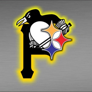 novelty license plate Pittsburgh sports teams combined logo car tag