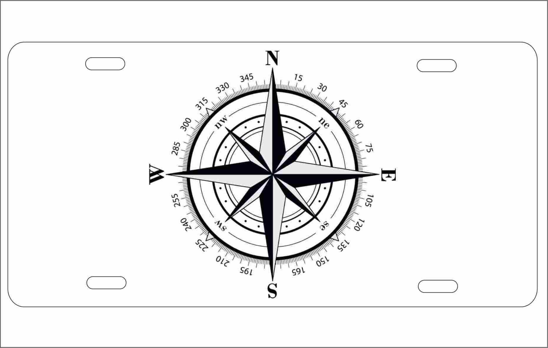 Compass License Compass Rose Novelty License Plate Decorative Vanity Aluminum Sign - Etsy