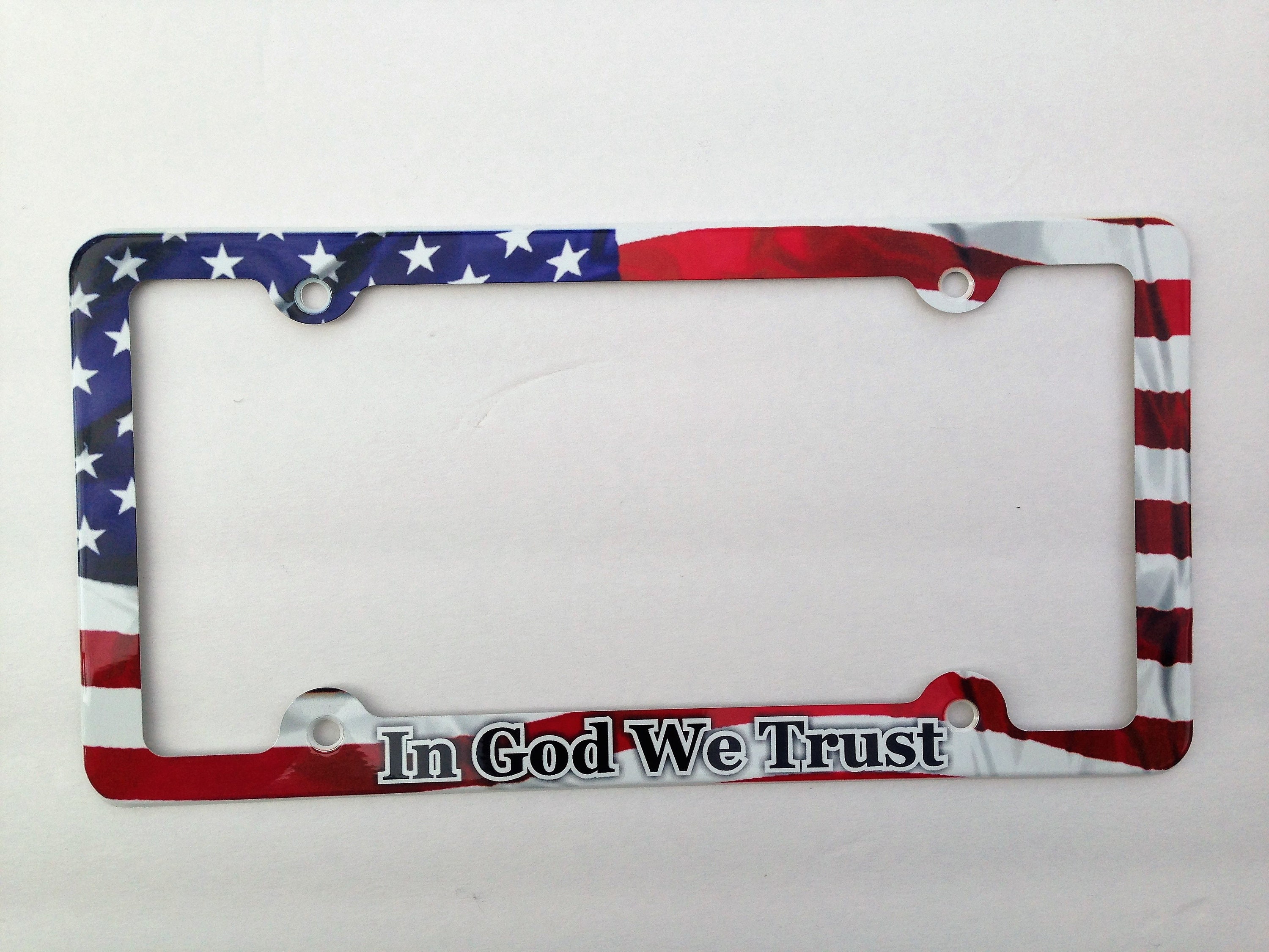 In God We Trust License Plate Frame, American Flag Decorative License…