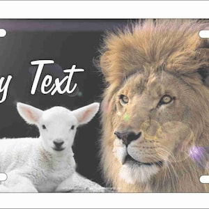 Lion and the Lamb personalized novelty front license plate Decorative Vanity car tag