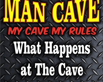 personalized Man Cave custom made faux diamond plated Decorative sign
