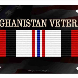 Afghanistan campaign veteran Personalized novelty front license plate Decorative vanity car tag