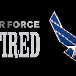 personalized novelty license plate air force RETIRED  car tag