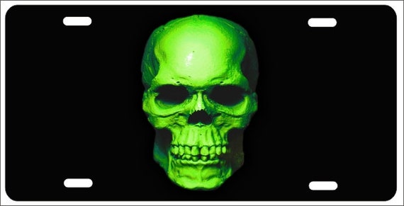 Green Skull Personalized Novelty Front License Plate Etsy