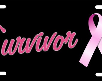 breast cancer Survivor license plate