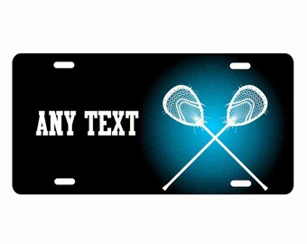 lacrosse goalie stick personalized novelty front license plate decorative sports aluminum car tag 12 x 6 inches
