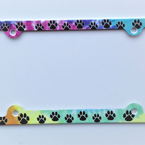 Paws License Plate Frame Paw Prints Decorative License Plate Etsy