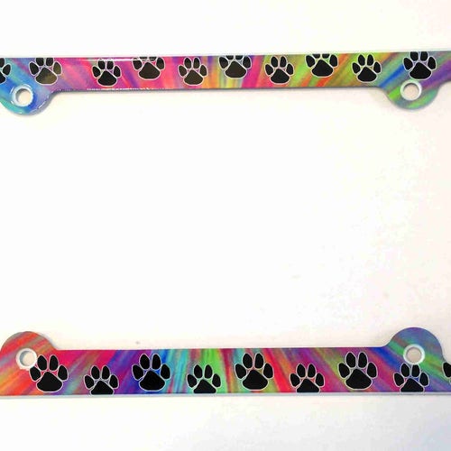 Paws License Plate Frame Paw Prints Decorative License Plate Etsy