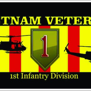 Vietnam veteran 1st Infantry Division personalized novelty front license plate Decorative vanity car tag