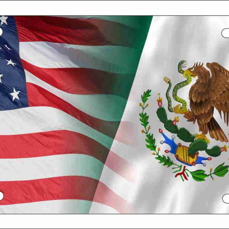 thumbnail image 2 of 2x3 USA American Mexico Friendship Flag - 150D Woven Poly Nylon Banner 2 of 3