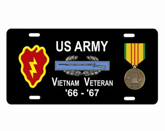 Vietnam Veteran 25th infantry division novelty license plate Decorative vanity aluminum sign