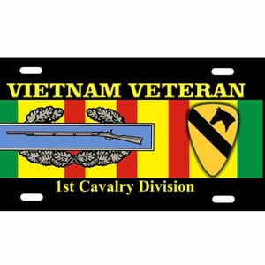 Vietnam veteran 1st calvary division CIB novelty license plate  Decorative vanity aluminum sign