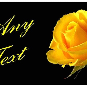 Yellow rose personalized custom novelty front license plate decorative vanity car tag