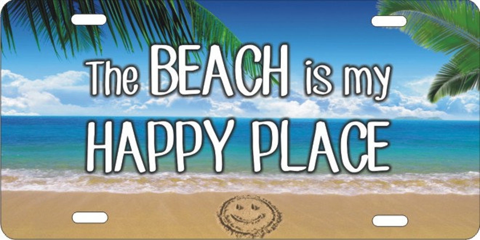 The Beach is My Happy Place Smiley Face in the Sand Etsy