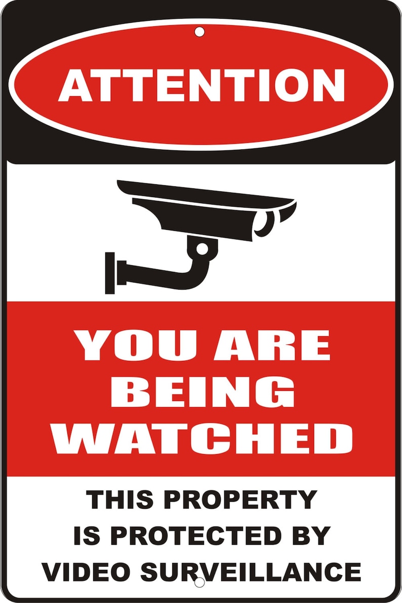 VIDEO SURVEILLANCE Sign Personalized Custom Made Etsy