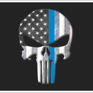 Crânio fino linha azul bandeira americana fundo personalizado novidade placa dianteira decorativa etiqueta de carro vaidade