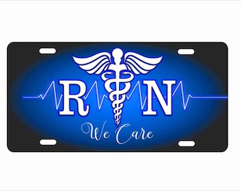 Registered nurse We Care novelty front license plate decorative car tag