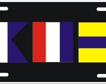 Nautical Alphabet Flag Signs personalized novelty front license plate Decorative Aluminum Sign Car Tag