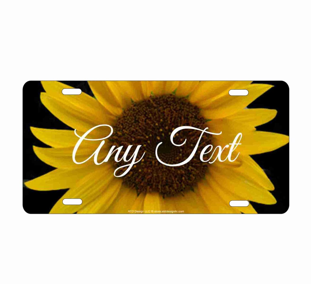 Sunflower Personalized Novelty Front License Plate Custom Etsy