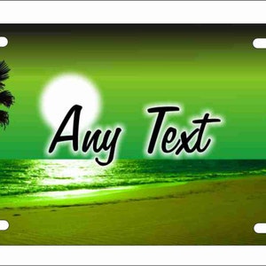 Green Beach scene personalized novelty front license plate Decorative Vanity car tag