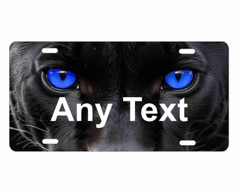 Spersonalizowana tablica rejestracyjna z twarzą Czarnej Pantery – spersonalizowana zawieszka samochodowa z kocimi oczami
