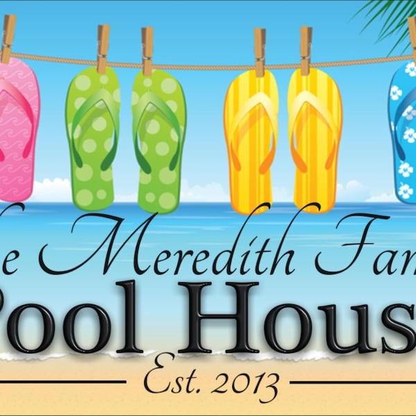 Pool House Signs Etsy