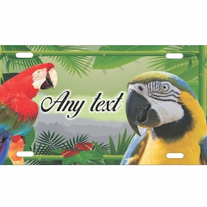 Tropical Parrot Macaw personalized novelty license plate Decorative custom vanity car tag