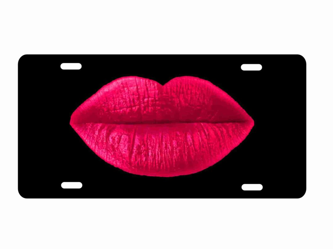 Lips Kiss Novelty Front License Plate Decorative Aluminum Vanity Car