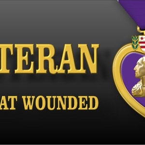 Purple Heart Veteran Combat Wounded Personalized Custom Novelty front License Plate Decorative Vanity Auto Tag