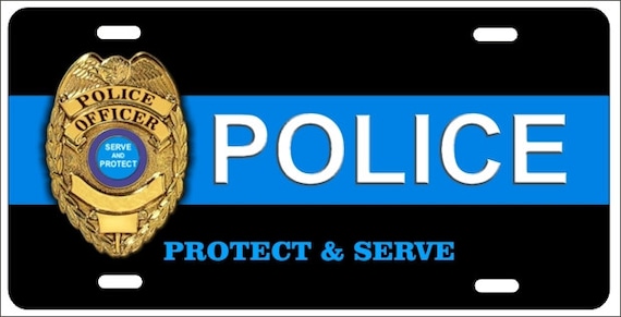 Police Badge Personalized Novelty License Plate Decorative Car Etsy
