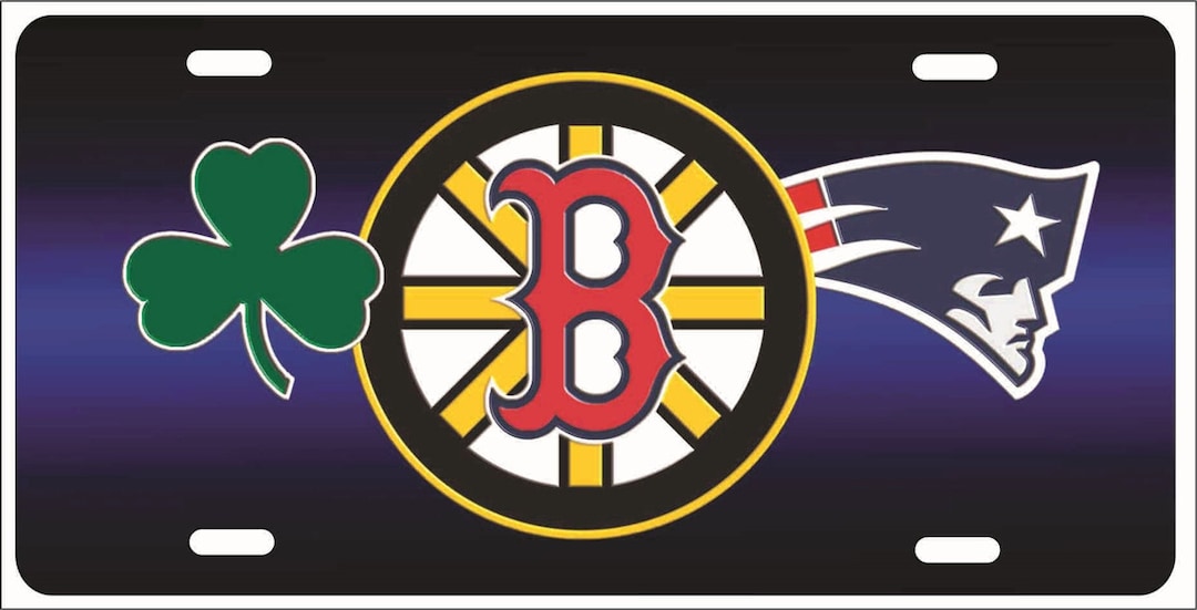 Boston Sport Teams Combined Logo Personalized Novelty Front License