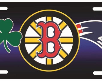 Boston Sports Teams Nummernschild aus Aluminium, personalisierter Autoanhänger