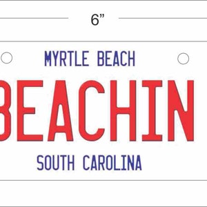 Beachin Mini Matrícula para Bicicletas, Bicis, Sillas de Ruedas, Carritos de Golf personalizada con tu diseño tocador personalizado Placa decorativa