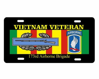 Vietnam veteran 173rd airborne brigade CIB novelty license plate  Decorative vanity aluminum sign