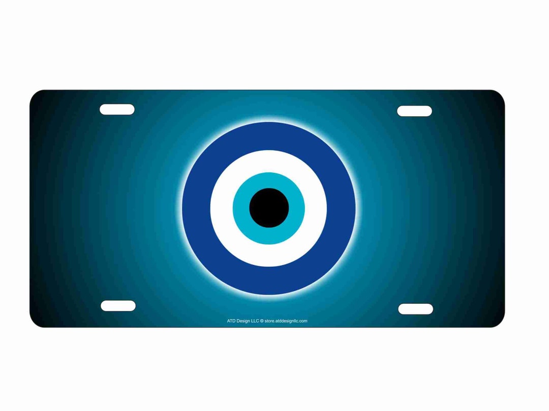 Evil Eye Novelty Front License Plate Decorative Vanity Aluminum Car Tag