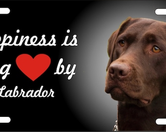 Chocolate Labrador License Plate - Personalized Car Tag