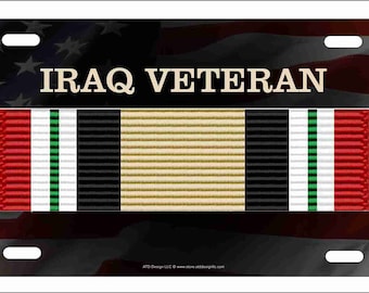 Iraq campaign veteran Personalized novelty front license plate Decorative vanity car tag