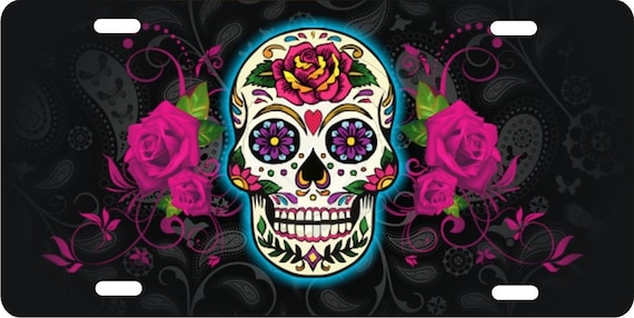 Sugar Skull Personalized Novelty Front Front License Plate Etsy