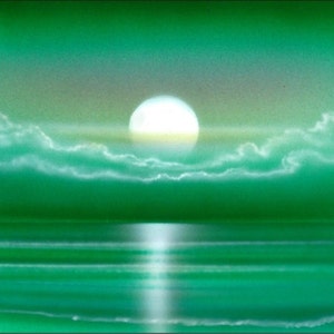 Airbrushed Beach scene personalized novelty front license plate green Decorative car tag