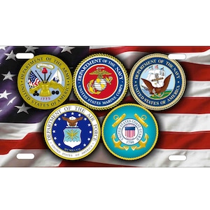 5 branches of the military novelty license plate Decorative vanity aluminum car tag